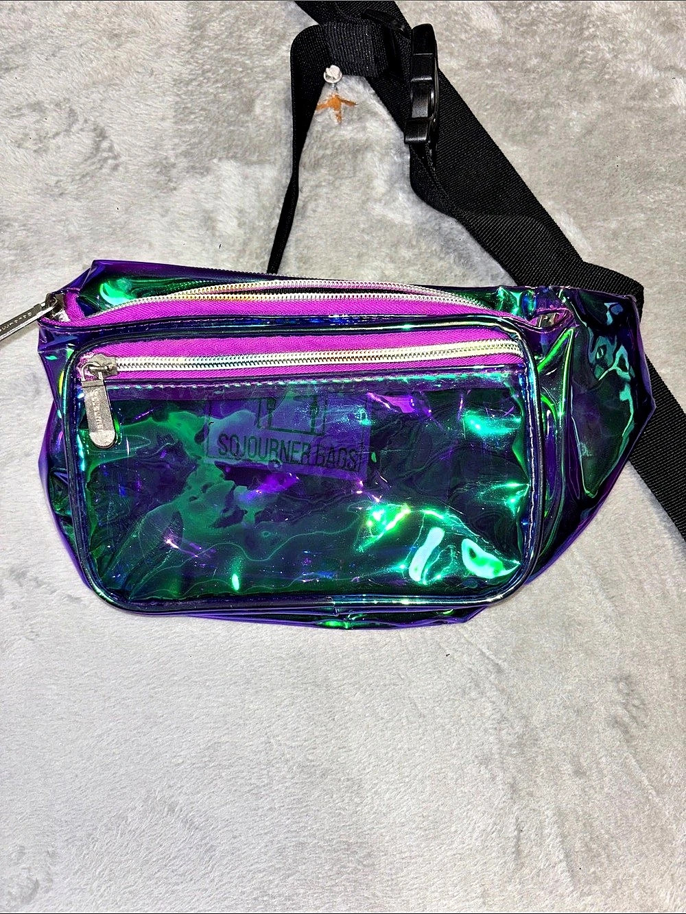 Sojourner Bags Iridescent Crossbody Bag in Purple & Green Like New
